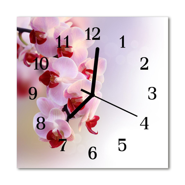 Glasuhr Küchenuhr Orchidee