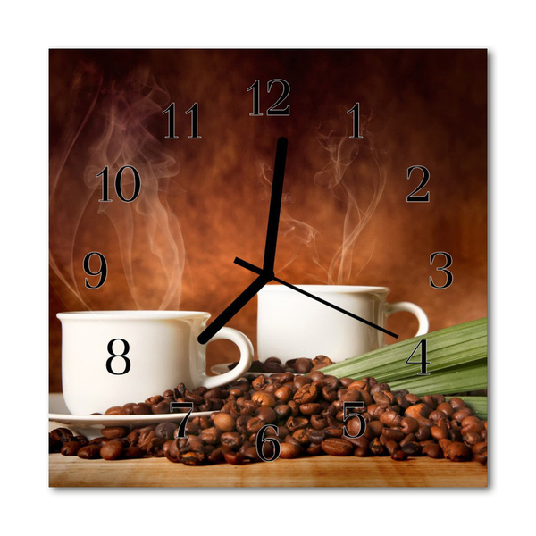 Glasuhr Küchenuhr Kaffee Tassen