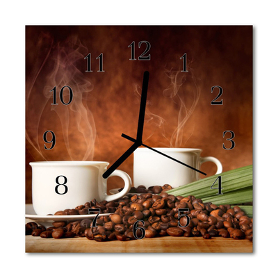 Glasuhr Küchenuhr Kaffee Tassen