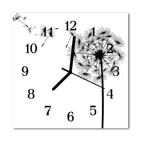 Glasuhr Küchenuhr Pusteblume