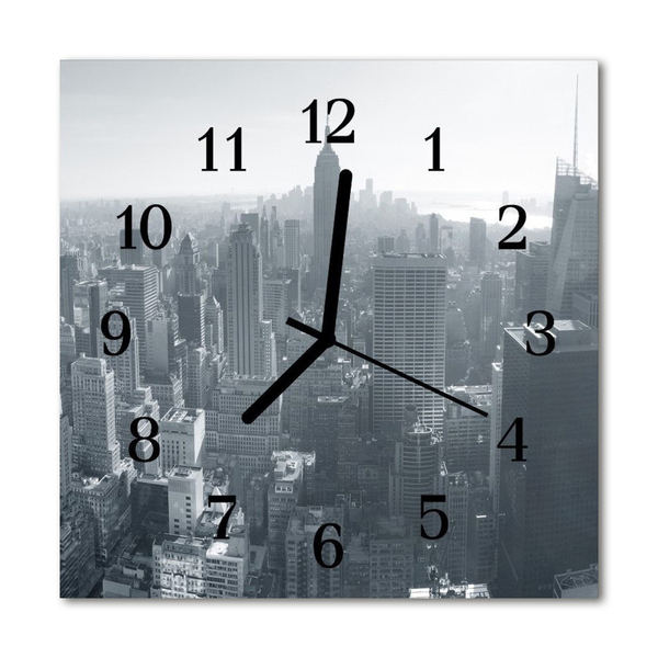Glasuhr Küchenuhr Skyline