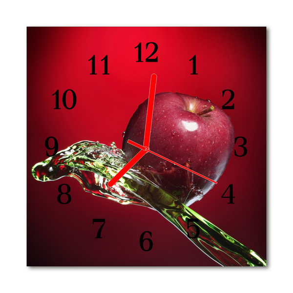 Glasuhr Küchenuhr Apfel