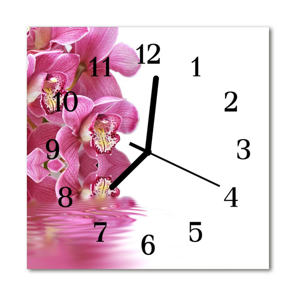 Glasuhr Küchenuhr Orchidee