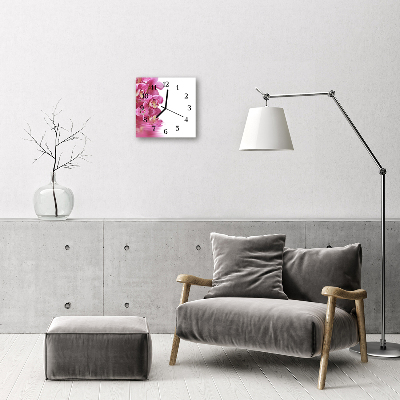 Glasuhr Küchenuhr Orchidee
