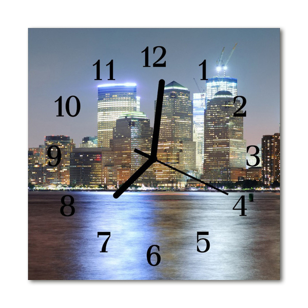 Glasuhr Küchenuhr Skyline