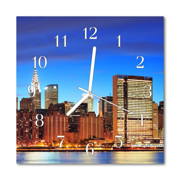 Glasuhr Küchenuhr Skyline
