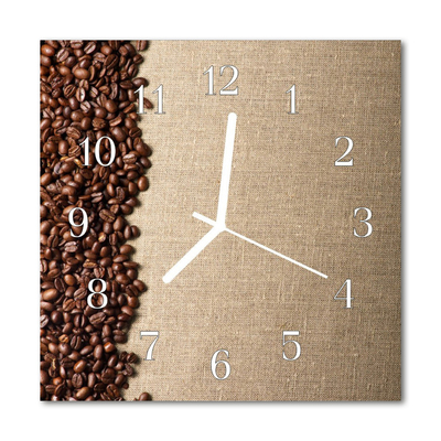 Glasuhr Küchenuhr Kaffeebohnen