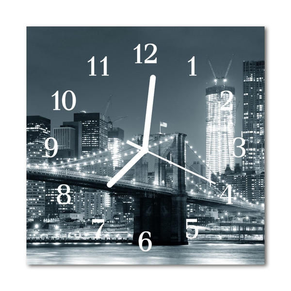 Glasuhr Küchenuhr Skyline Brücke