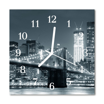 Glasuhr Küchenuhr Skyline Brücke