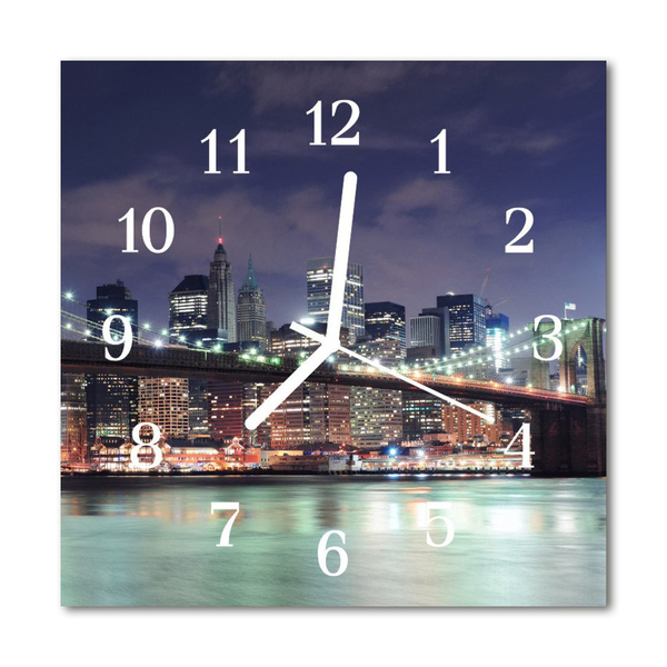 Glasuhr Küchenuhr Skyline Brücke
