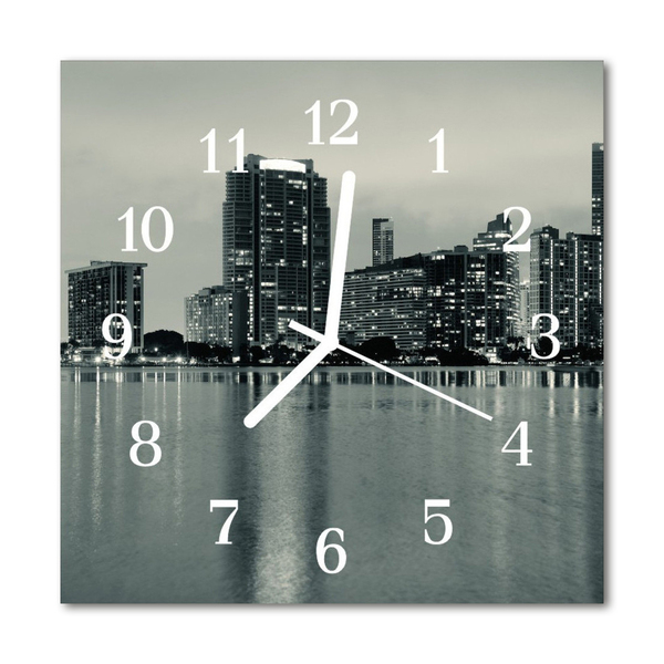 Glasuhr Küchenuhr Skyline
