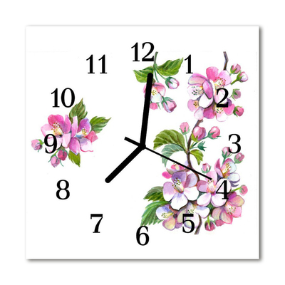 Glasuhr Küchenuhr Blüten