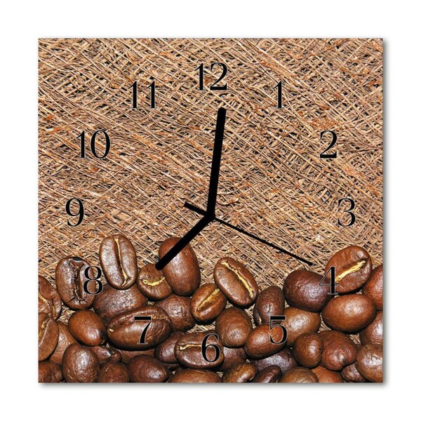 Glasuhr Küchenuhr Kaffeebohnen
