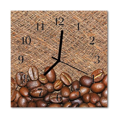 Glasuhr Küchenuhr Kaffeebohnen