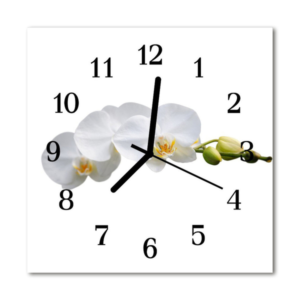 Glasuhr Küchenuhr Orchidee