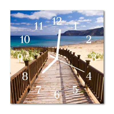 Glasuhr Küchenuhr Strand Meer