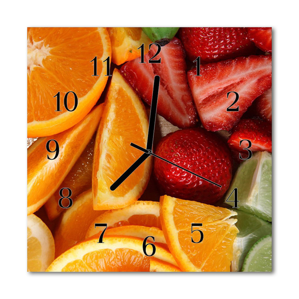 Glasuhr Küchenuhr Früchte