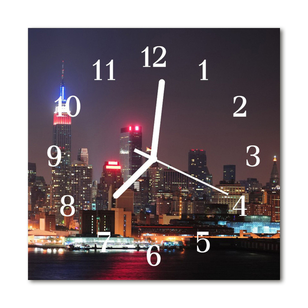 Glasuhr Küchenuhr Skyline