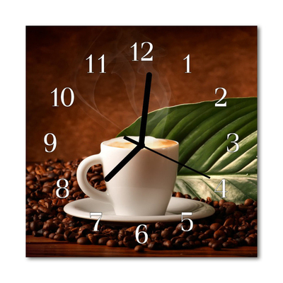 Glasuhr Küchenuhr Kaffee Tasse