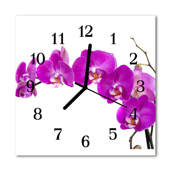 Glasuhr Küchenuhr Orchidee