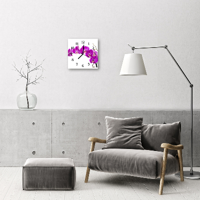 Glasuhr Küchenuhr Orchidee