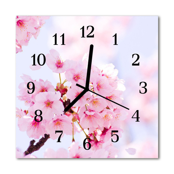 Glasuhr Küchenuhr Blüten