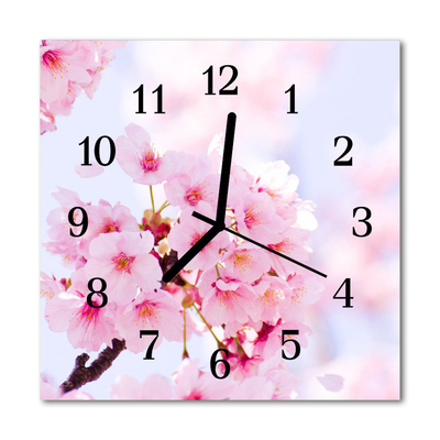 Glasuhr Küchenuhr Blüten