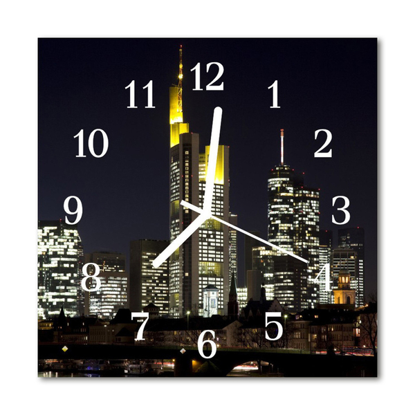 Glasuhr Küchenuhr Skyline