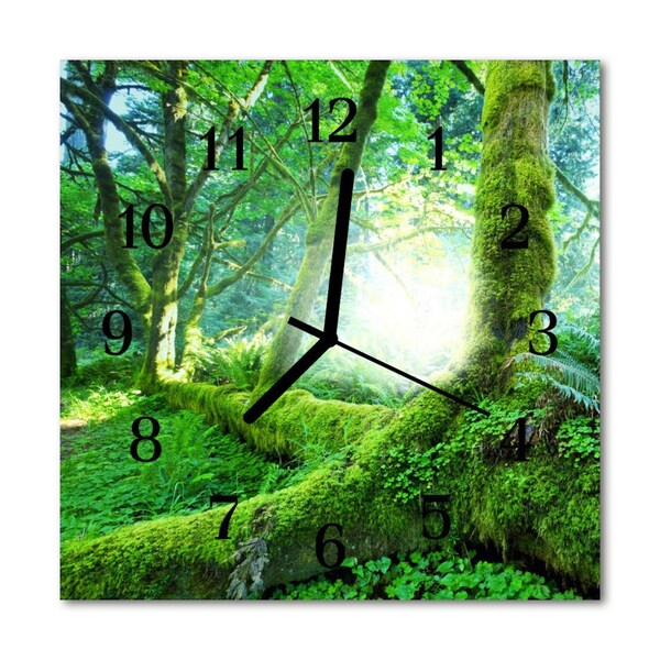 Glasuhr Küchenuhr Wald Moos