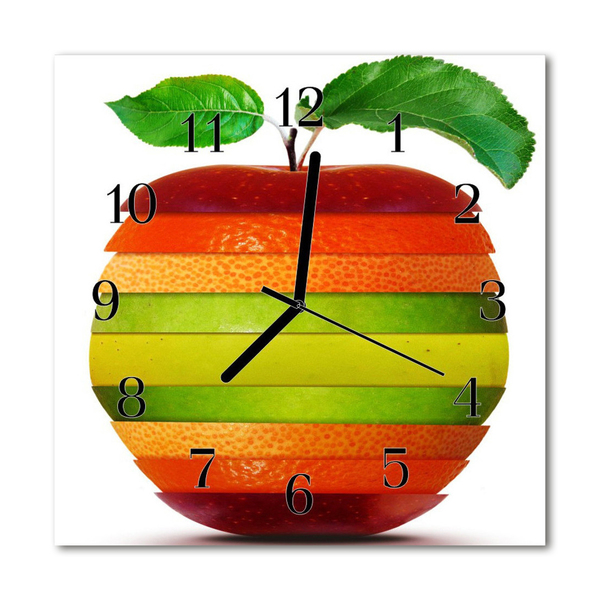 Glasuhr Küchenuhr Apfel