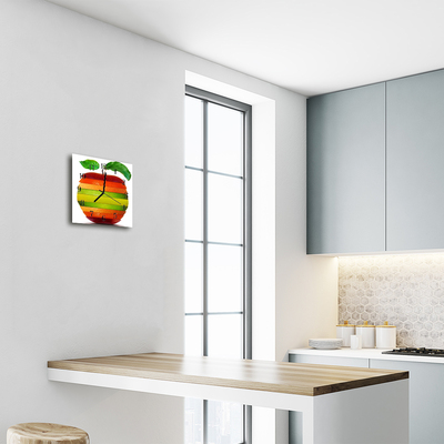 Glasuhr Küchenuhr Apfel