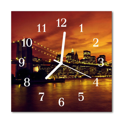 Glasuhr Küchenuhr Skyline Brücke