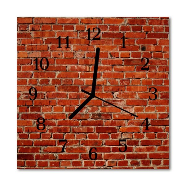 Glasuhr Küchenuhr Ziegel Mauer