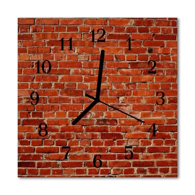 Glasuhr Küchenuhr Ziegel Mauer