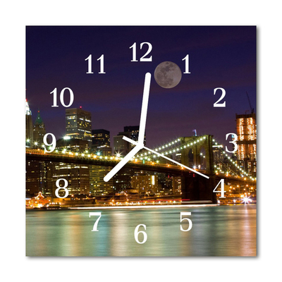 Glasuhr Küchenuhr Skyline Brücke