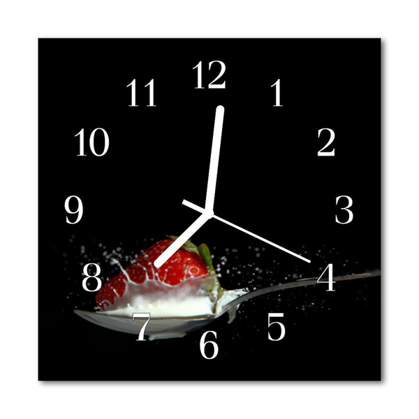 Glasuhr Küchenuhr Erdbeere