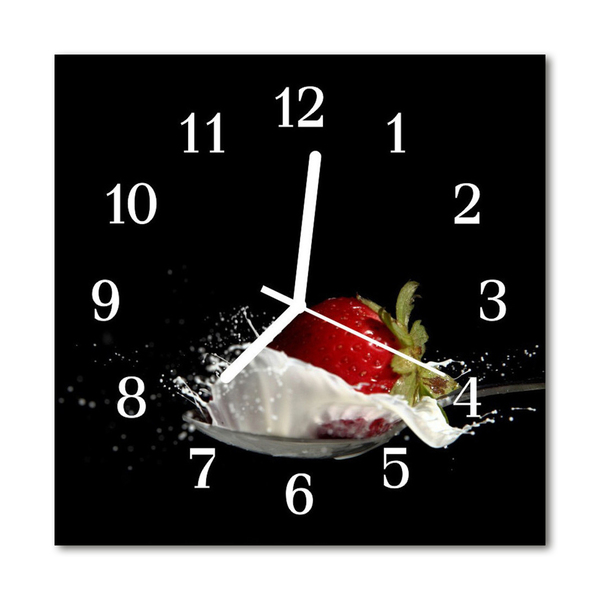 Glasuhr Küchenuhr Erdbeere