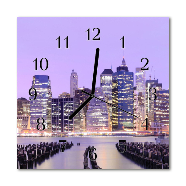 Glasuhr Küchenuhr Skyline