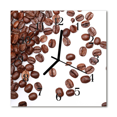 Glasuhr Küchenuhr Kaffeebohnen