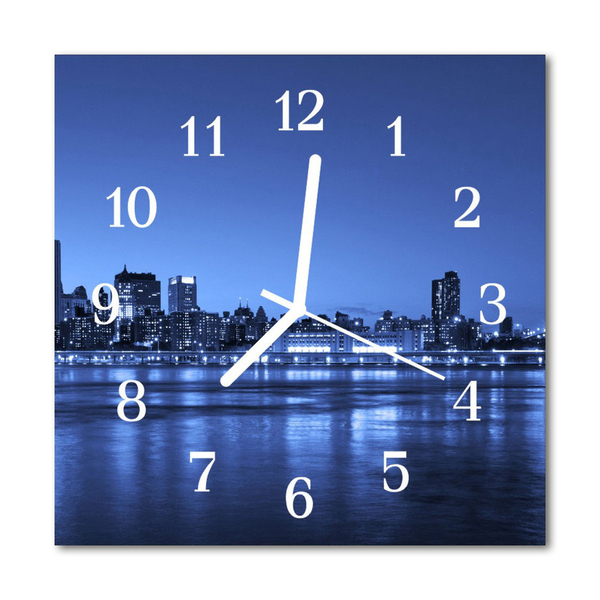 Glasuhr Küchenuhr Skyline