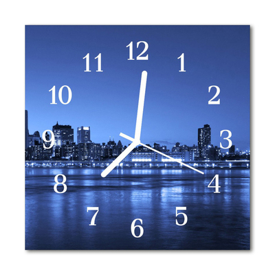 Glasuhr Küchenuhr Skyline