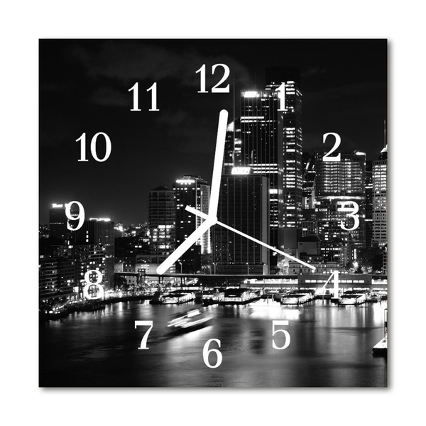 Glasuhr Küchenuhr Skyline