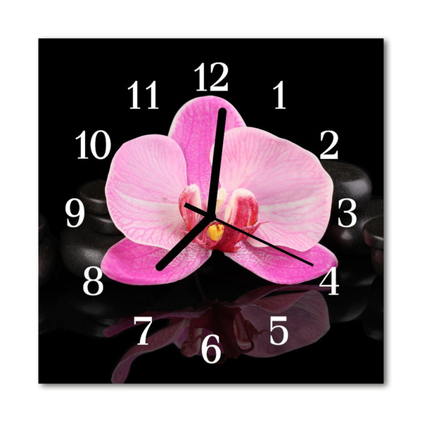 Glasuhr Küchenuhr Orchidee