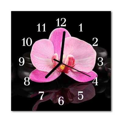 Glasuhr Küchenuhr Orchidee