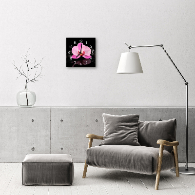 Glasuhr Küchenuhr Orchidee