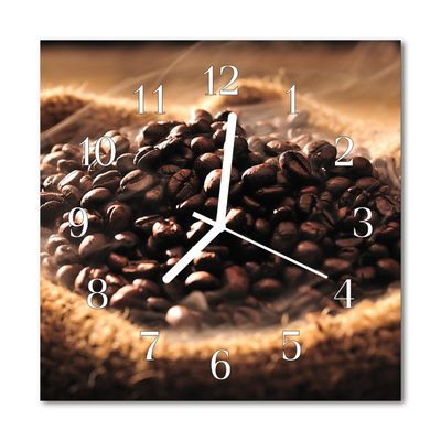Glasuhr Küchenuhr Kaffeebohnen