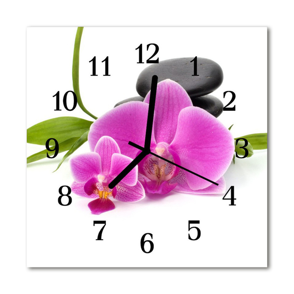 Glasuhr Küchenuhr Orchidee