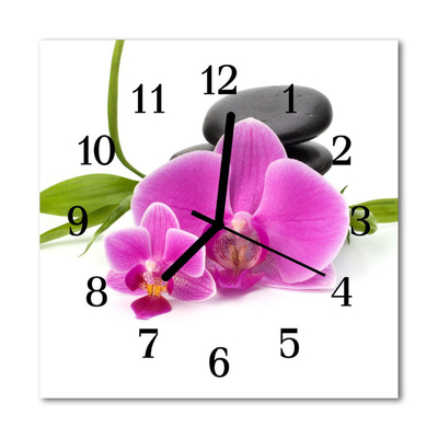 Glasuhr Küchenuhr Orchidee
