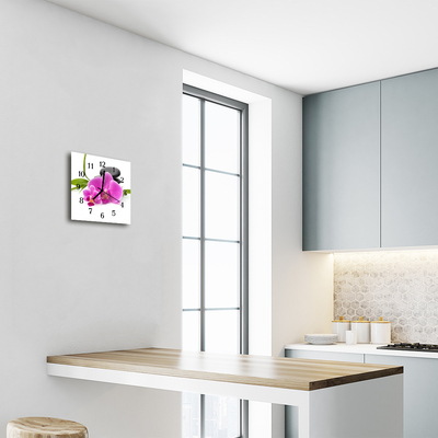 Glasuhr Küchenuhr Orchidee