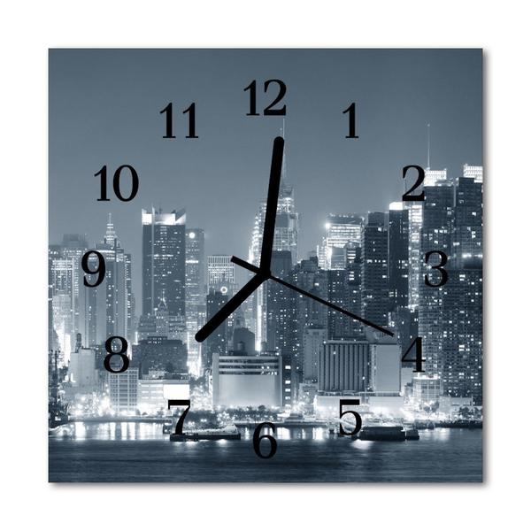 Glasuhr Küchenuhr Skyline